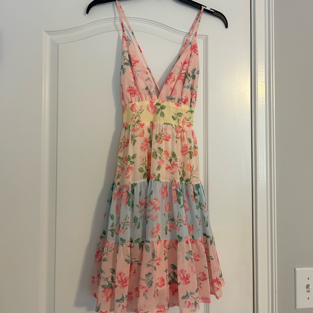 Floral V-Neck Mini Dress